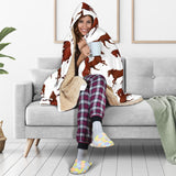Horses Running Pattern Background Hooded Blanket