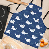 Cute White Baby Sea Lion Seal Pattern Adjustable Apron