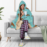 Dachshund Decorative Background Hooded Blanket