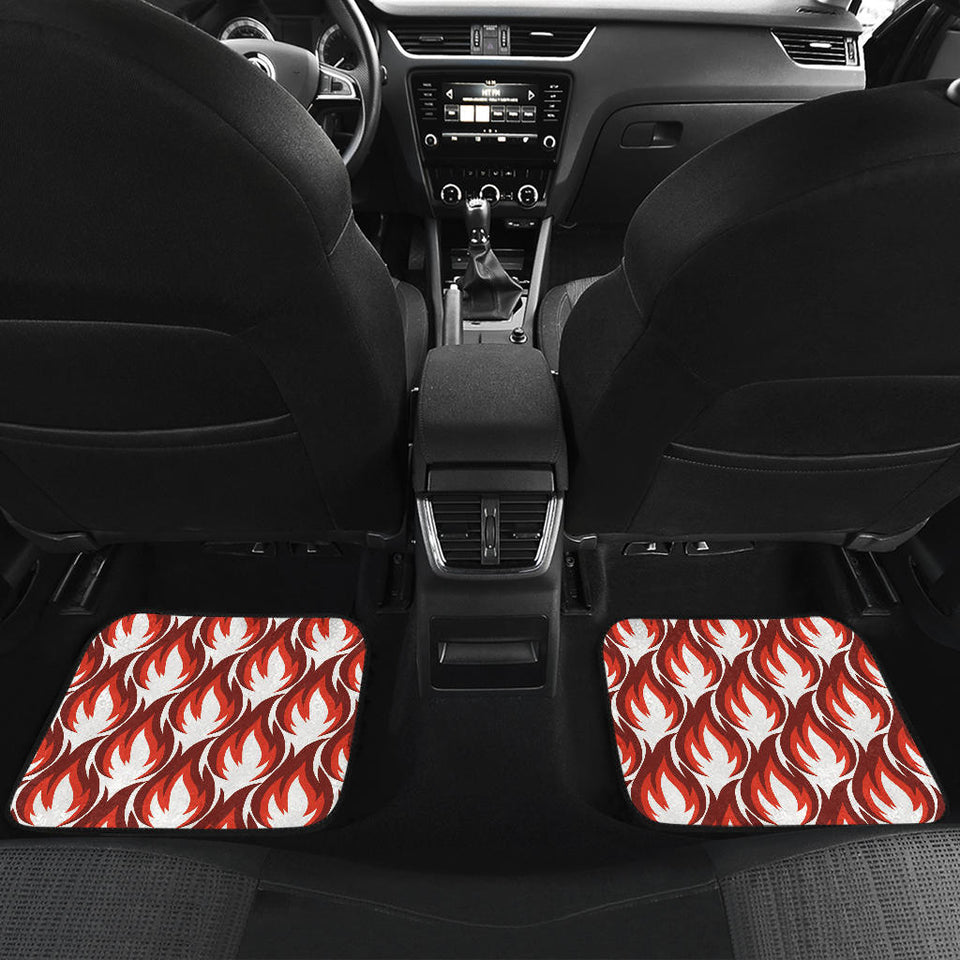 Fire Flame Symbol Design Pattern Front And Back Car Mats