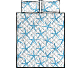 Watercolor starfish pattern Quilt Bed Set