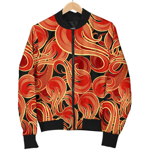 Fire Flame Pattern Women'S Bomber Jacket