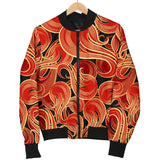 Fire Flame Pattern Women'S Bomber Jacket
