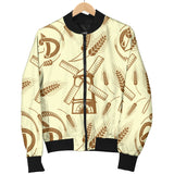 Windmill Wheat Pattern Men'S Bomber Jacket