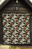 Coconut Pattern Print Design 03 Premium Quilt