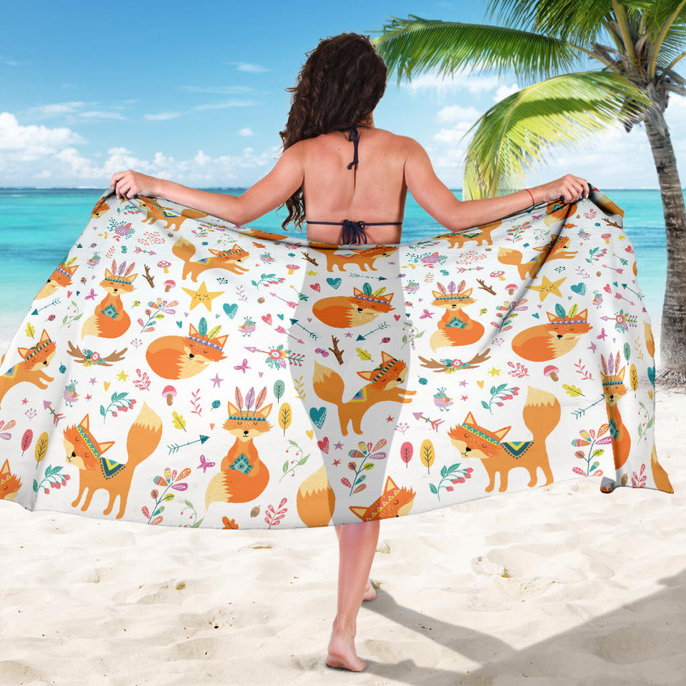 Cute Tribal Fox Pattern Sarong