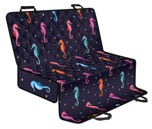 Watercolor Colorful Seahorse Pattern Dog Car Seat Covers