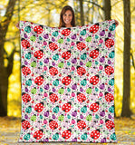 Ladybug Pattern Print Design 03 Premium Blanket