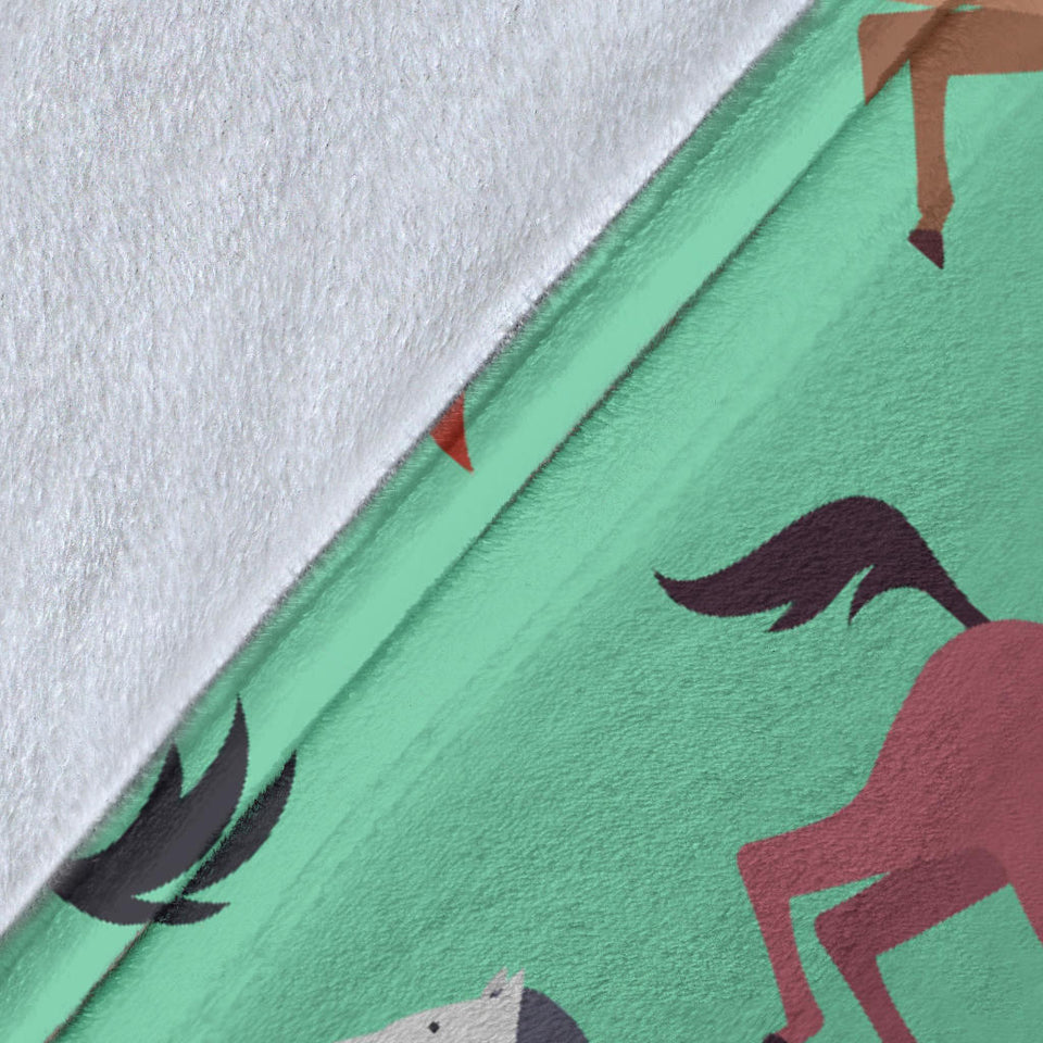 Colorful Horses Pattern Premium Blanket