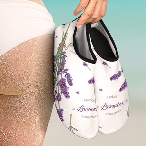 Lavender Flower Design Pattern Aqua Shoes