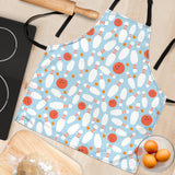 Bowling Ball Bowling Pins Blue Blackground Adjustable Apron