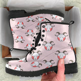 Cute Goat Pattern Leather Boots