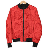 Strawberry Pattern Red Background Men'S Bomber Jacket
