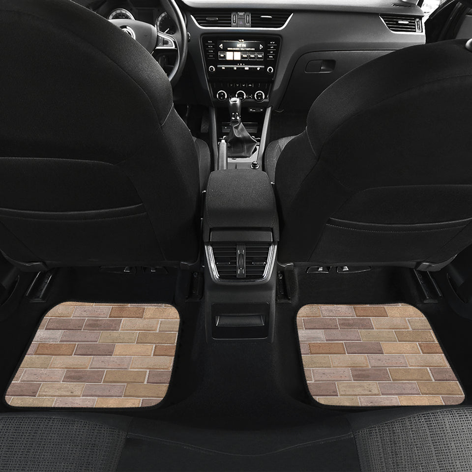 Brick Printed Pattern Print Design 01 Front and Back Car Mats