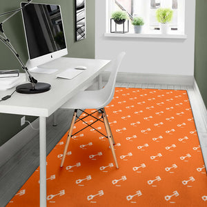 Engine Piston Orange Background Pattern Print Design 05 Area Rug