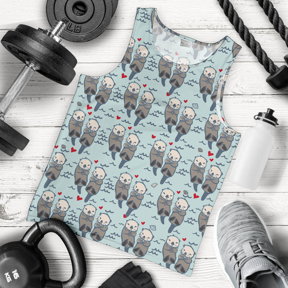 Lovely Sea Otter Pattern Men Tank Top