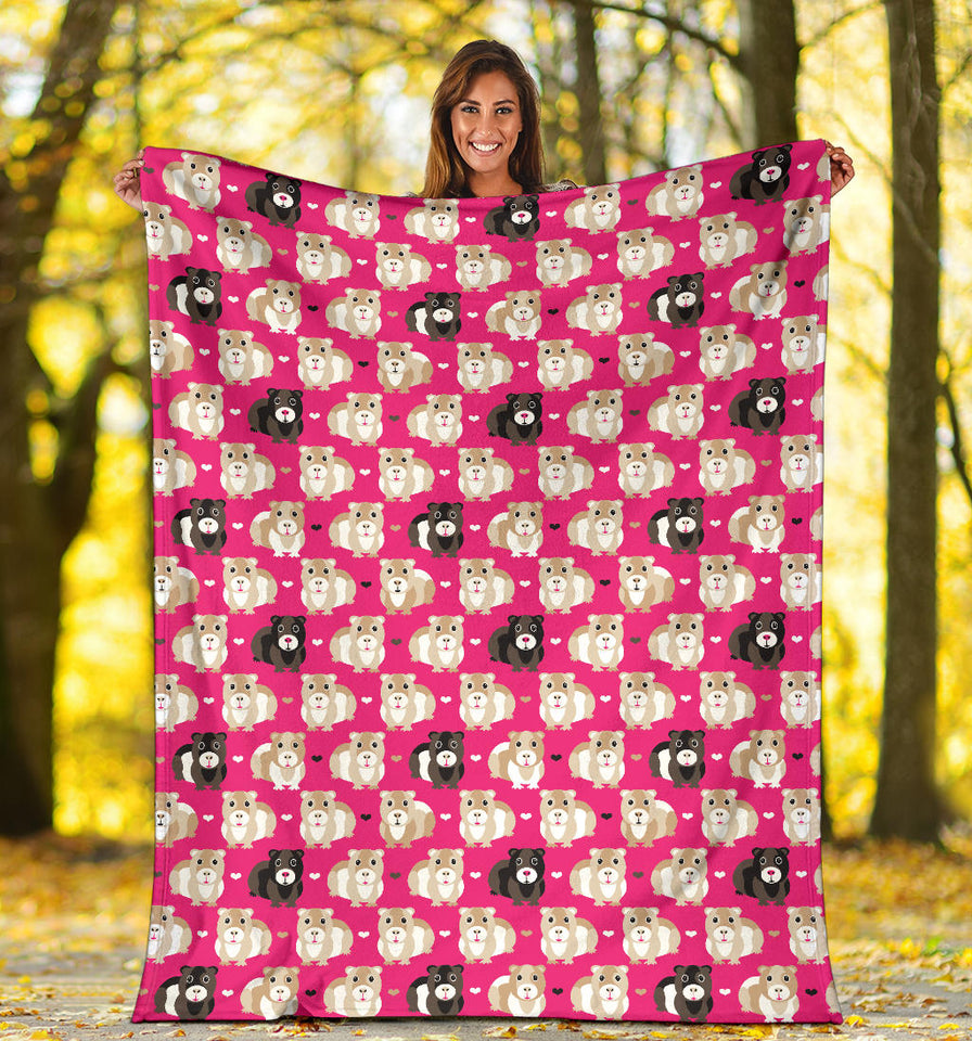 Guinea Pig Pattern Print Design 01 Premium Blanket