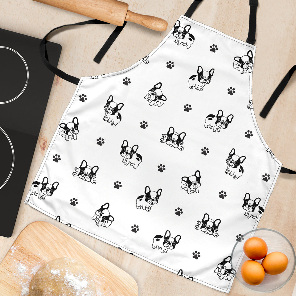 Cute French Bulldog Paw Pattern Adjustable Apron