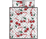 Hand drawn cherry pattern Quilt Bed Set