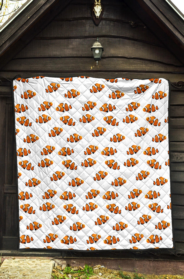 Clown Fish Pattern Print Design 03 Premium Quilt