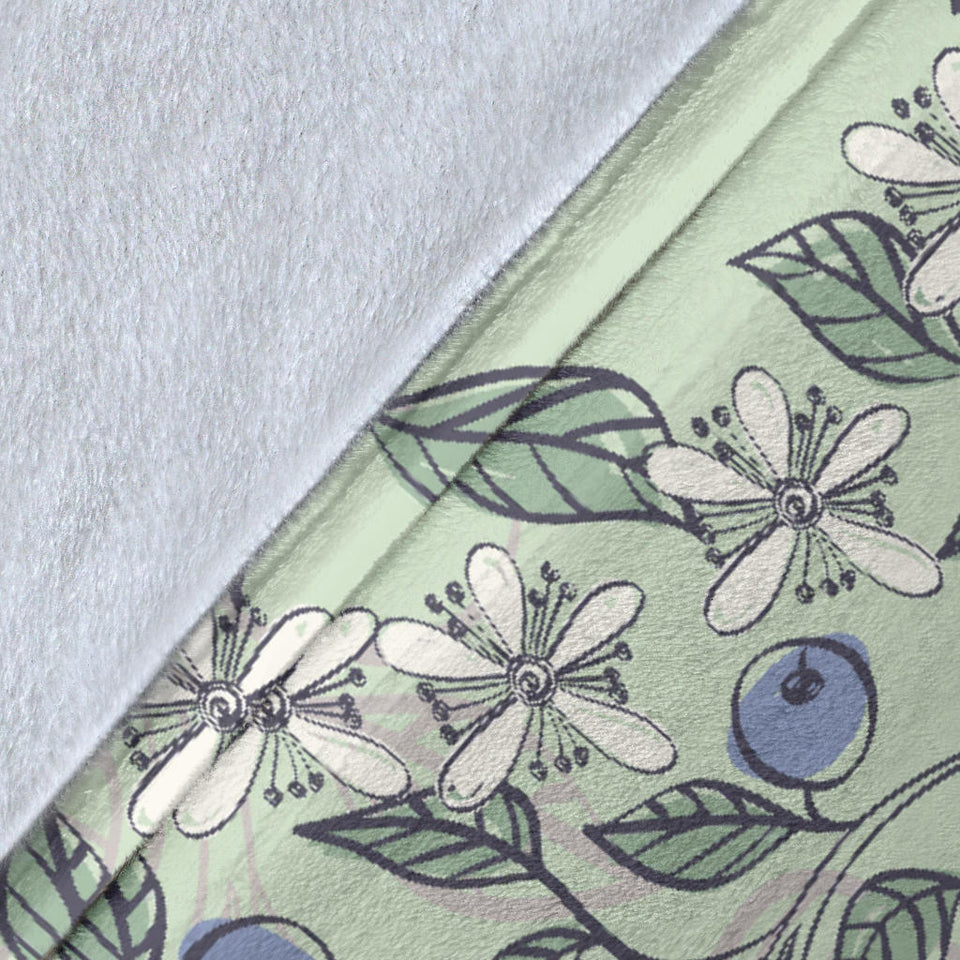 Hand Drawn Blueberry Pattern Premium Blanket