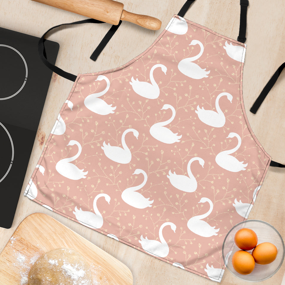 Swan Flower Light Pink Background Adjustable Apron