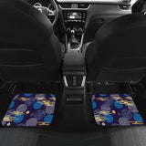 Blue Japanese Pattern Cloud Wave Flower Front And Back Car Mats
