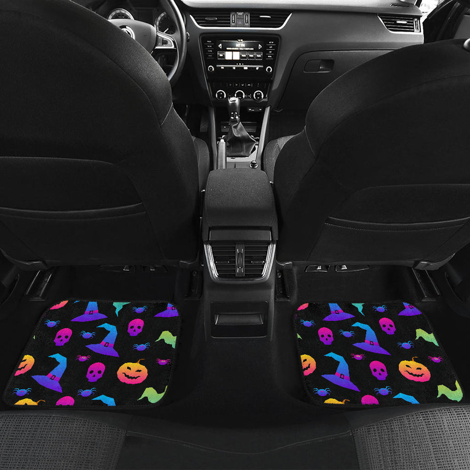 Colorful Halloween Background Front And Back Car Mats
