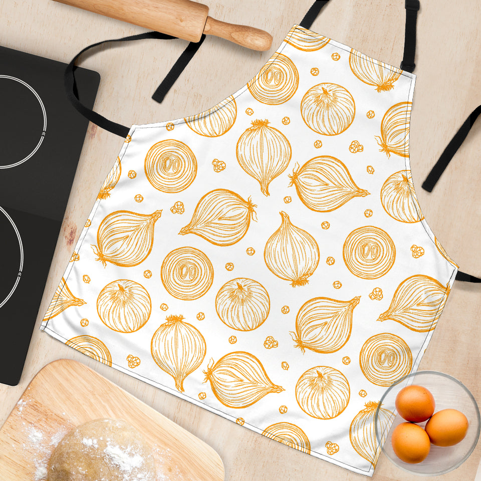 Hand Drawn Onion Pattern Adjustable Apron
