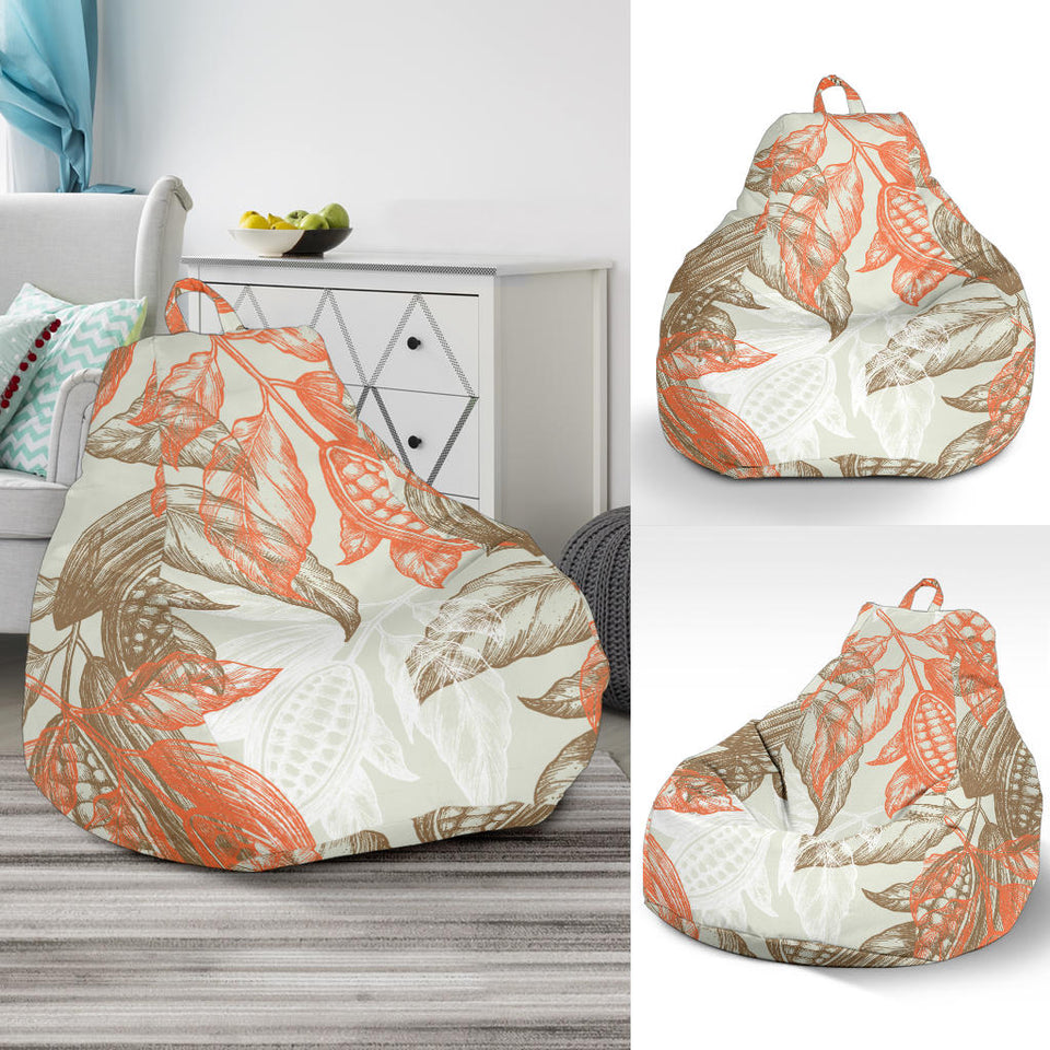 Cocoa Beans Cocoa Tree Pattern Bean Bag Cover