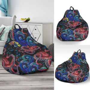 Octopus Sea Wave Tropical Fishe Pattern Bean Bag Cover