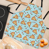 Hand Drawn Pizza Blue Background Adjustable Apron