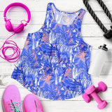 white bengal tigers pattern Women Racerback Tank Top