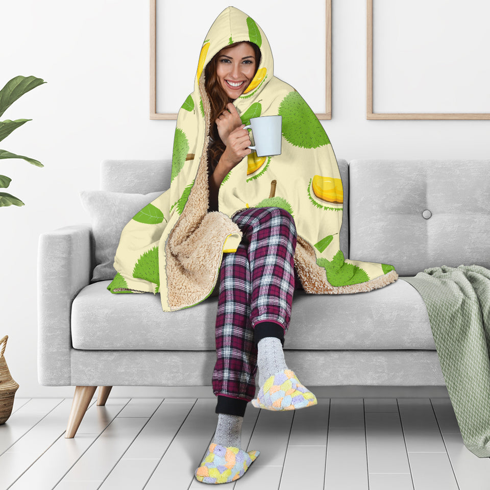 Durian Pattern Hooded Blanket