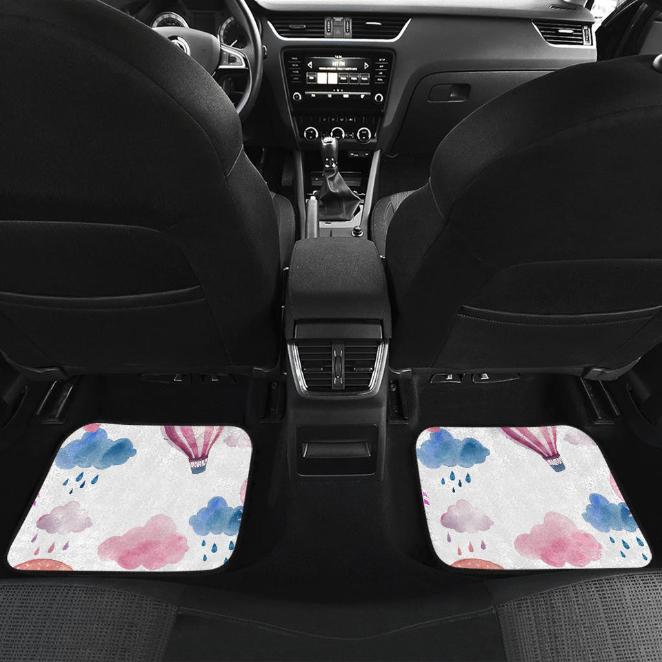Watercolor Air Balloon Cloud Pattern Front And Back Car Mats