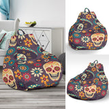 Sugar Skulls Flower Maxican Pattern Bean Bag Cover