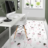 Poodle Dog Rose Cake Pattern Area Rug