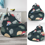 Cute Sloths Sleeping Christmas Ball Santa Hat Pattern Bean Bag Cover