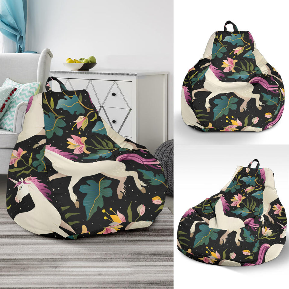 Unicorns Forest Background Bean Bag Cover