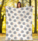 Hedgehog Pattern Print Design 04 Premium Blanket