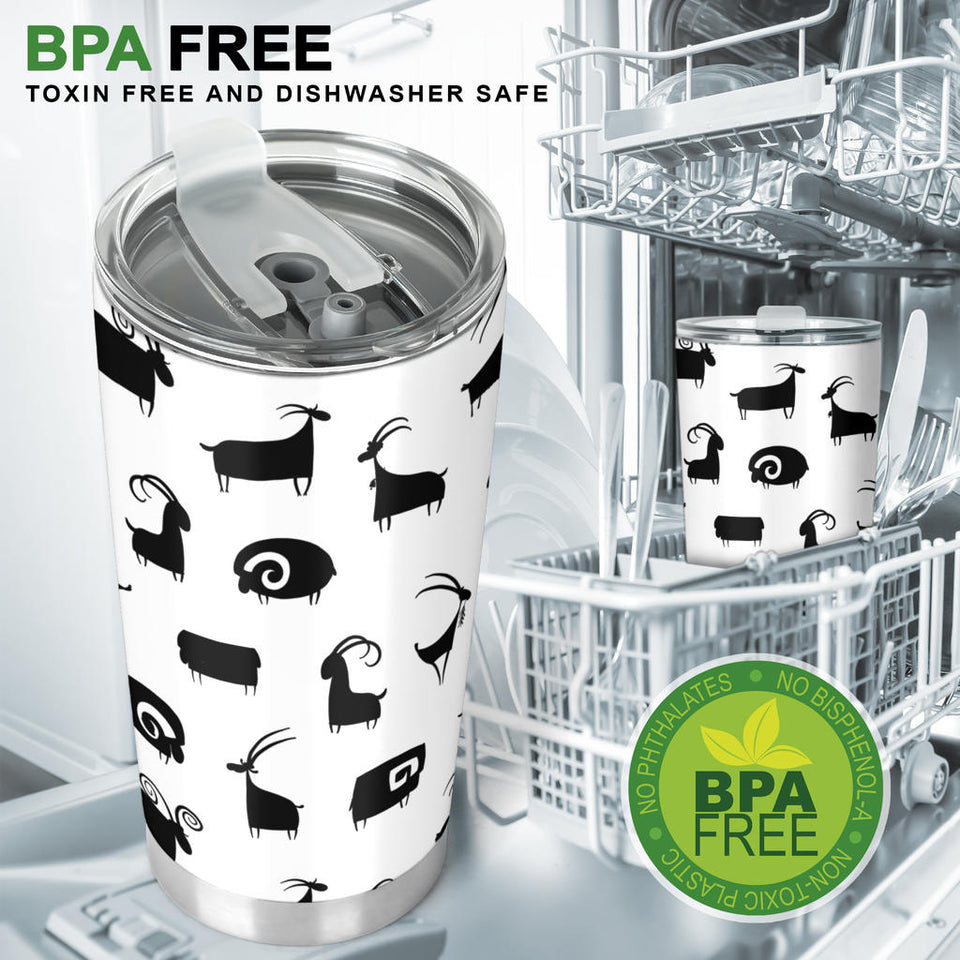 Goat Ram Pattern Tumbler