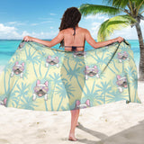 French Bulldog Hawaii Blackground Sarong