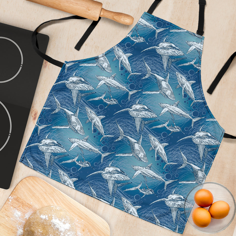Shark Hand Drawn Adjustable Apron