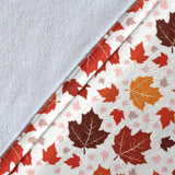 Colorful Maple Leaf Pattern Premium Blanket