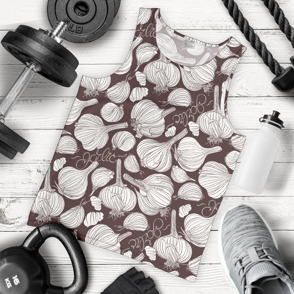Garlic bulb dark background Men Tank Top