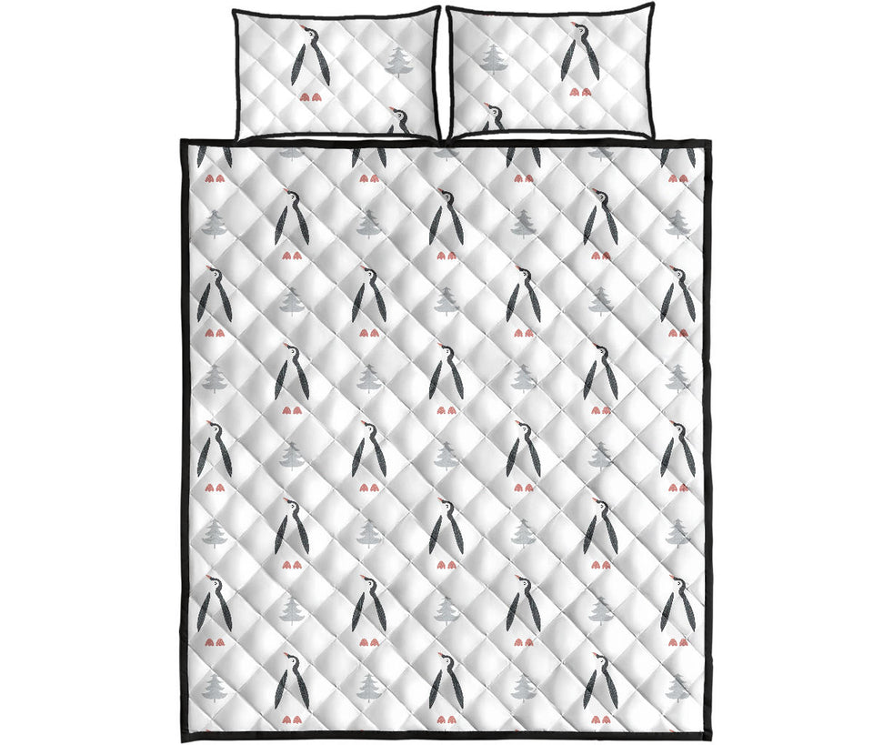 Penguin pattern Quilt Bed Set