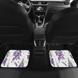 Lavender Flower Design Pattern Front And Back Car Mats