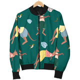 Kangaroo Leaves Pattern Women'S Bomber Jacket