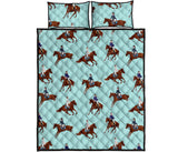 Horses running horses rider pattern Quilt Bed Set