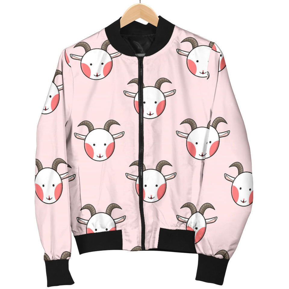Cute Goat Pattern Women'S Bomber Jacket